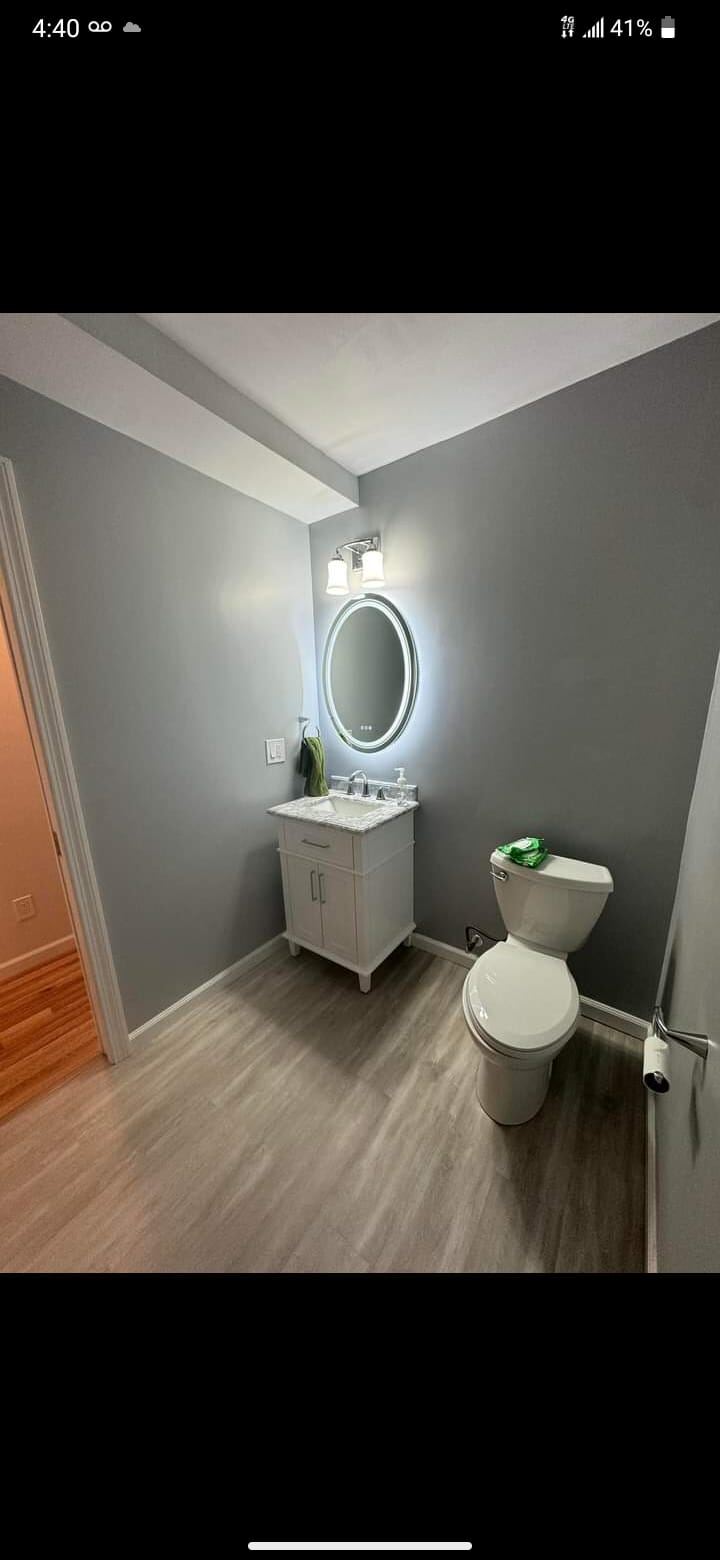 Finished Half Bathroom