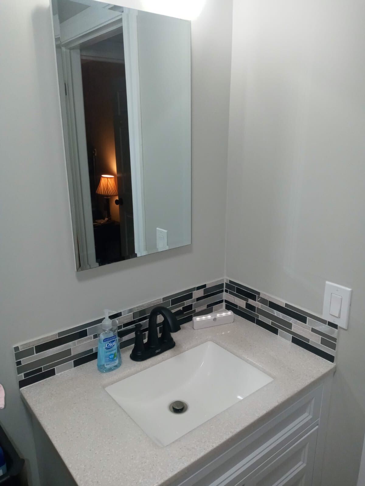 Quartz Vanity & Backsplash